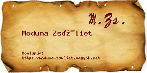 Moduna Zsüliet névjegykártya